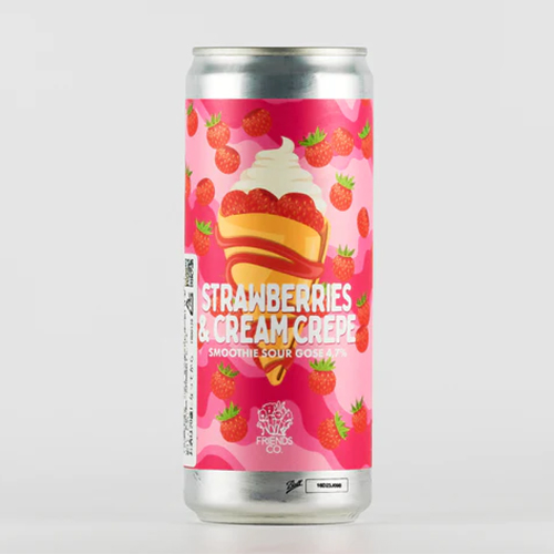 フレンズカンパニー / ストロベリーズ・アンド・クリーム・クレープ・サワーゴーゼ (Fruited Gose) 330ml缶 [Friends Company Brewing / Strawberries & Cream Crepe Sour Gose]