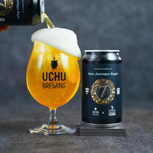 うちゅうブルーイング x グリーンチーク / ニュー・ジャーニーズ・ビギン (DDH California IPA) 350ml缶 [UCHU BREWING x Green Cheek Beer Co. / New Journeys Begin]