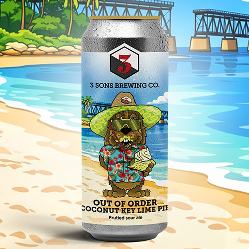 (空輸) スリーサンズ / アウト・オブ・オーダー: ココナッツキーライムパイ (Fruited Sour Ale) 473ml缶 [3 Sons Brewing Company / Out Of Order: Coconut Key Lime Pie]