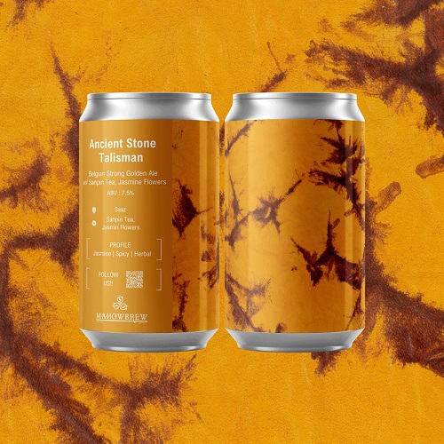 マホウブリュー / エンシェント・ストーン・タリスマン (Belgian Golden Strong Ale w/ Sanpin Tea, Jasmine Flowers) 340ml缶 [MAHOWBREW / Ancient Stone Talisman]