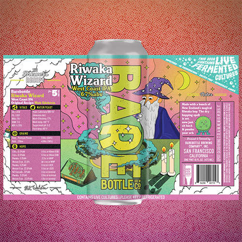 ベアボトルブリューイング / リワカ・ウィザード (West Coast IPA) 473ml缶 [Barebottle Brewing Co. / Riwaka Wizard]