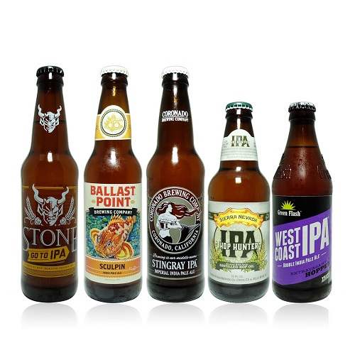 アメリカンIPA 5種サンプルセット 355ml瓶*5本 (解説書、コースター付) [American IPA Sampler 5-Pack]
