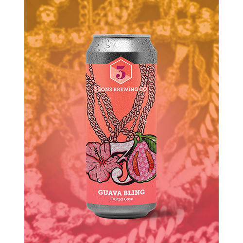 スリーサンズ / グアバ・ブリン (Fruited Gose with Guava, Hibiscus & Sea Salt) 473ml缶 [3 Sons Brewing Company / Guava Bling]