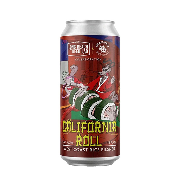 ロングビーチビアラボ x クラフトロック / カリフォルニアロール (West Coast Rice Pilsner) 473ml缶 [Long Beach Beer Lab x CRAFTROCK / California Roll]