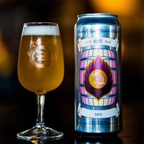 箕面ビール x 山伏 / 木樽熟成 山伏 “taro” (Barrel Aged Saison with Peach) 500ml缶 [Minoh Beer x Yama-Bushi / Barrel Aged Yama-Bushi “taro”]