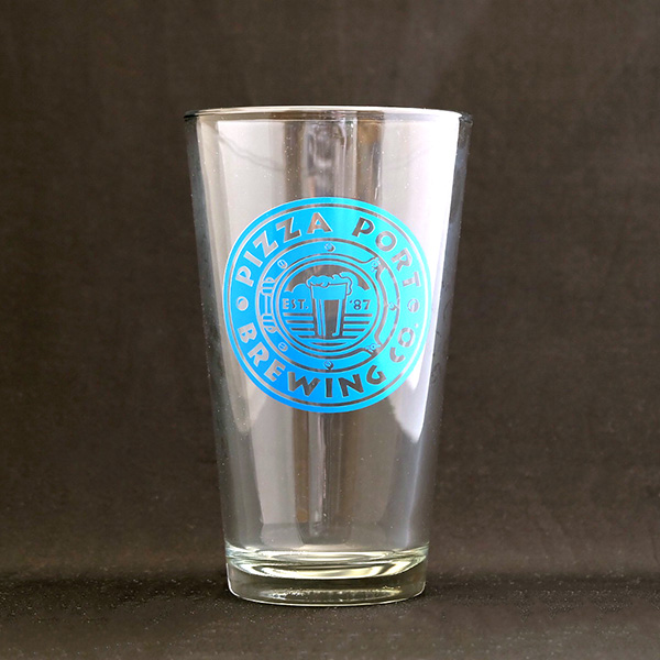 ピッツァポート・パイントグラス (ブルー) 473cc [Pizza Port Pint Glass (Blue)]