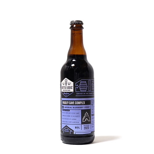 ボトルロジック x グレートノーション / ペイズリーケーブコンプレックス 2023 (Barrel Aged Imperial Stout with Marshmallows, Cacao Nibs & Blueberries) 500ml瓶 [Bottle Logic x Great Notion / Paisley Cave Complex 2023]